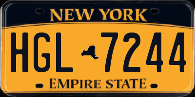 NY license plate HGL7244