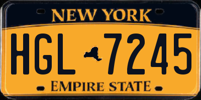 NY license plate HGL7245