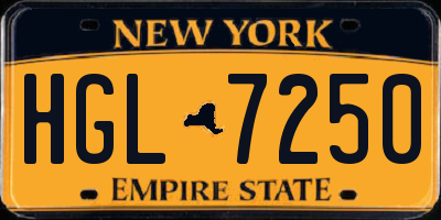 NY license plate HGL7250
