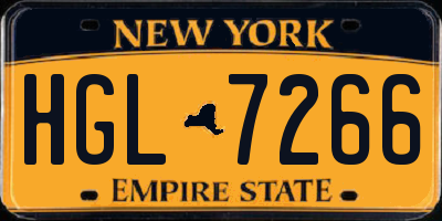 NY license plate HGL7266