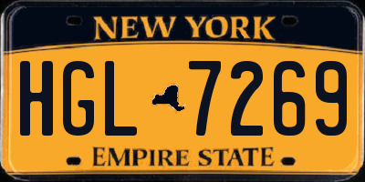 NY license plate HGL7269