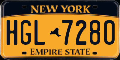 NY license plate HGL7280