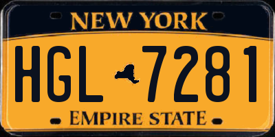 NY license plate HGL7281
