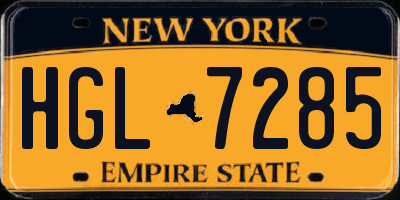 NY license plate HGL7285