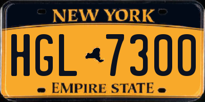 NY license plate HGL7300