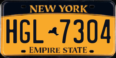 NY license plate HGL7304