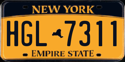 NY license plate HGL7311