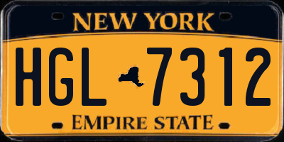 NY license plate HGL7312