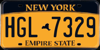 NY license plate HGL7329