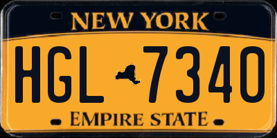 NY license plate HGL7340
