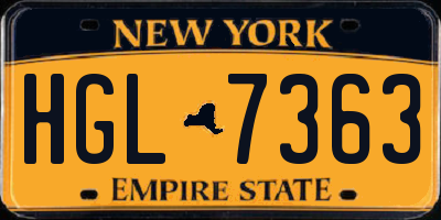 NY license plate HGL7363