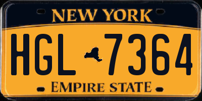 NY license plate HGL7364