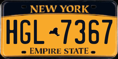 NY license plate HGL7367