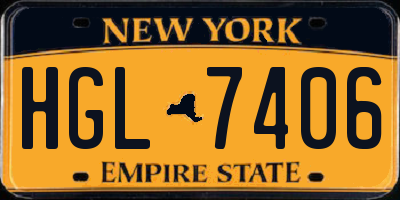 NY license plate HGL7406