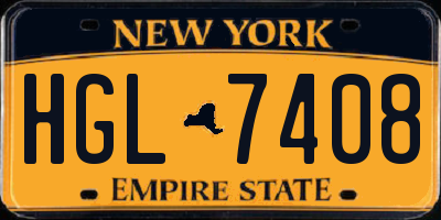 NY license plate HGL7408