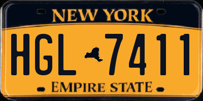 NY license plate HGL7411