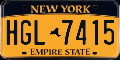 NY license plate HGL7415