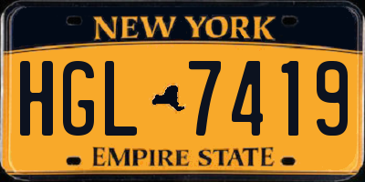 NY license plate HGL7419