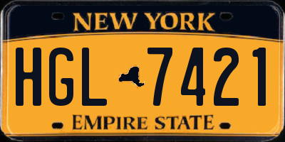 NY license plate HGL7421
