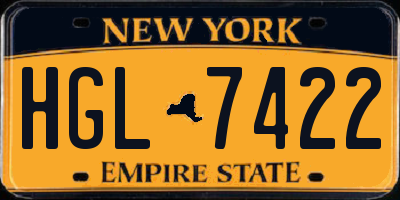 NY license plate HGL7422