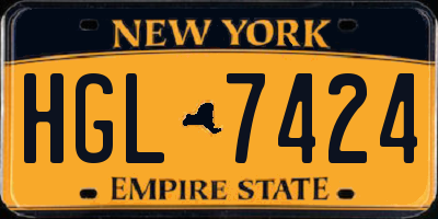 NY license plate HGL7424