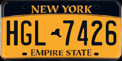 NY license plate HGL7426