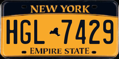 NY license plate HGL7429