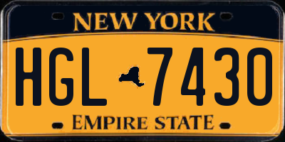 NY license plate HGL7430