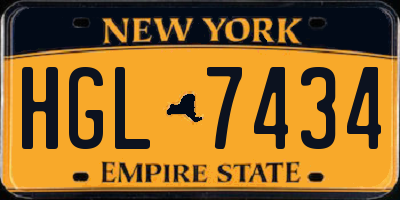 NY license plate HGL7434