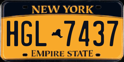 NY license plate HGL7437