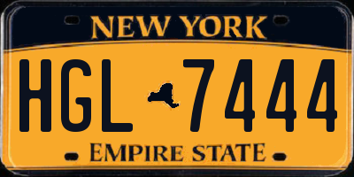 NY license plate HGL7444