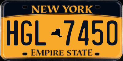NY license plate HGL7450