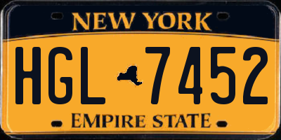 NY license plate HGL7452