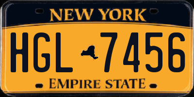 NY license plate HGL7456