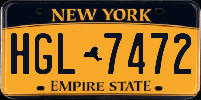 NY license plate HGL7472