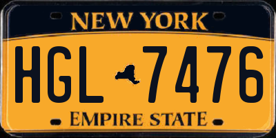 NY license plate HGL7476