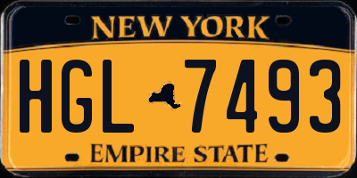 NY license plate HGL7493