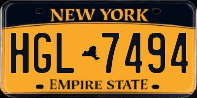 NY license plate HGL7494