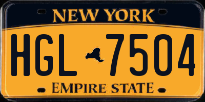 NY license plate HGL7504