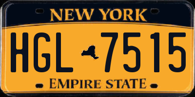 NY license plate HGL7515