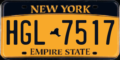 NY license plate HGL7517