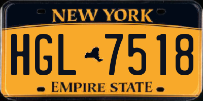 NY license plate HGL7518