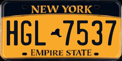 NY license plate HGL7537