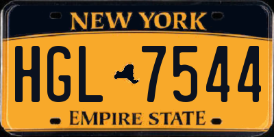 NY license plate HGL7544