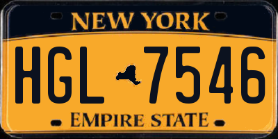 NY license plate HGL7546