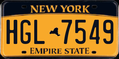 NY license plate HGL7549