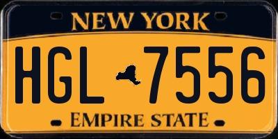 NY license plate HGL7556