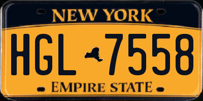 NY license plate HGL7558