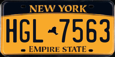 NY license plate HGL7563