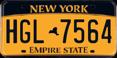 NY license plate HGL7564